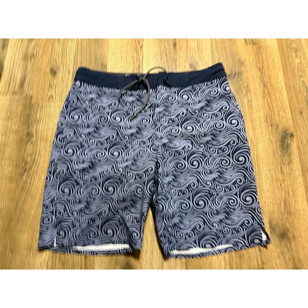 BYLT Basics Shorts Men's Size Small Swim Trunks Blue Grey Drawstring Casual